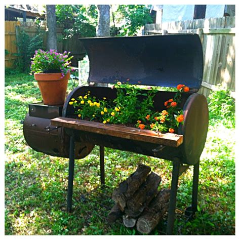 My Recycled Rusted Old Bbq Pit Made A Lovely Planter