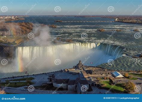 Aerial View Of The Niagara Falls At Sunset Canada Stock Photo Image