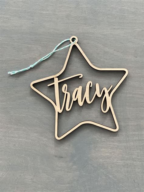 Personalized Star Name Ornament 45 Inches Wide Custom Etsy Custom