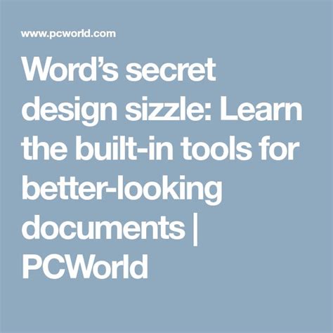 Words Secret Design Sizzle Learn The Built In Tools For Better