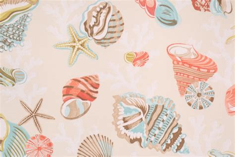 213 Yards Kaufmann Coral Beach Printed Poly Outdoor Fabric In Shell