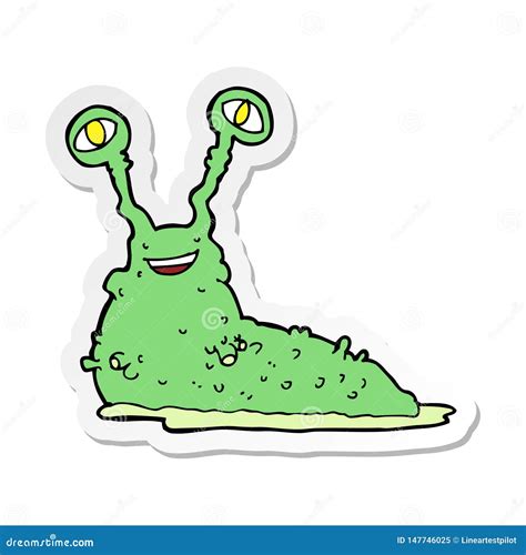 Sticker Of A Cartoon Slug Stock Vector Illustration Of Cheerful