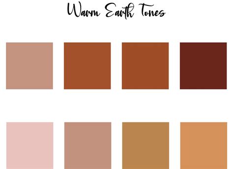 Warm Earth Tones Color Palette Color Swatches Earth Tones Etsy