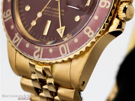 Rolex Vintage Gmt Master Tiger Eye Ref 1675 18k Yellow Gold Jubilee Bj 1971