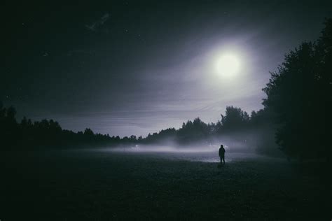 Moon Person Photography Hd Dark Night Alone Sad Hd Wallpaper