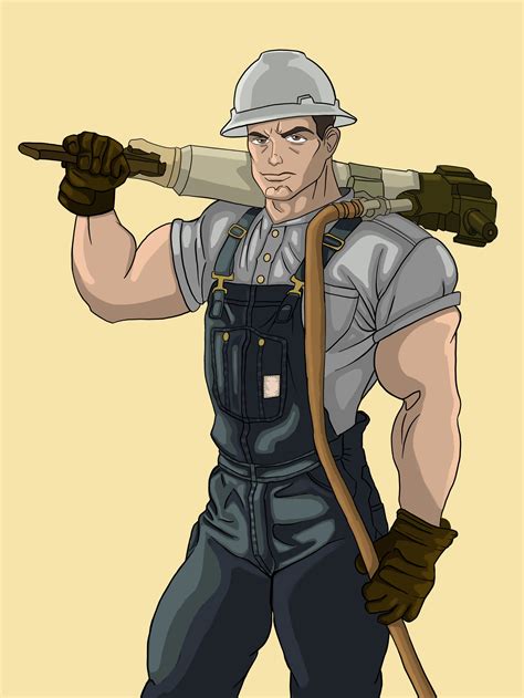 Characterdesign Construction Man Digitalart Cartoon Illustration