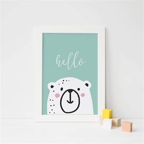 Peek A Boo Polar Bear Nursery Print