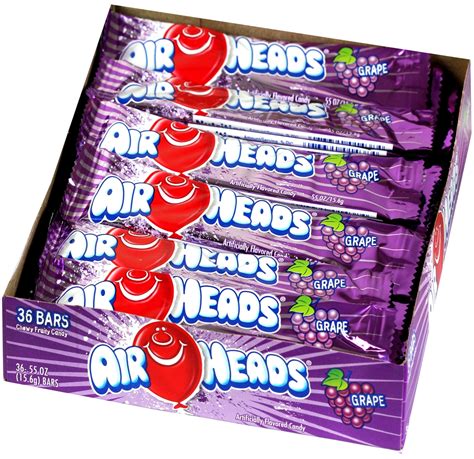 Airheads Grape Taffy Candy Bars 36ct Box • Airheads Taffy Candy Bars