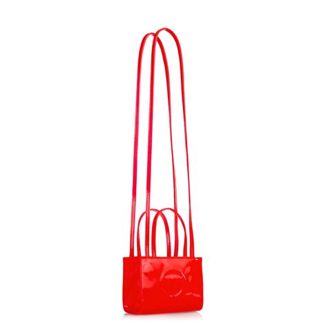 Small Shopping Bag Red Patent Shoptelfar