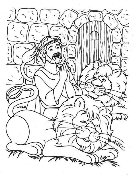 Daniel Praying Three Times A Day In Daniel And The Lions Den Coloring