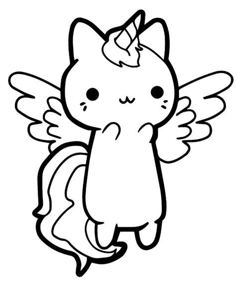 Kawaii Cat Coloring Pages Coloring Home