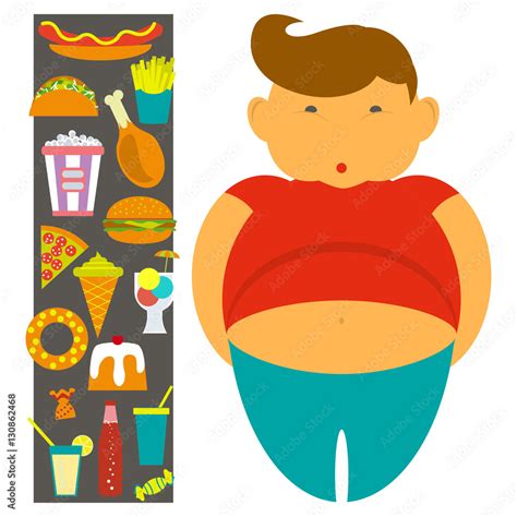 Obesity Infographic Template Junk Fast Food Childhood Overweight