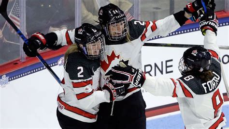Hockey Féminin Victoire Pour Équipe Canada Contre Les États Unis En