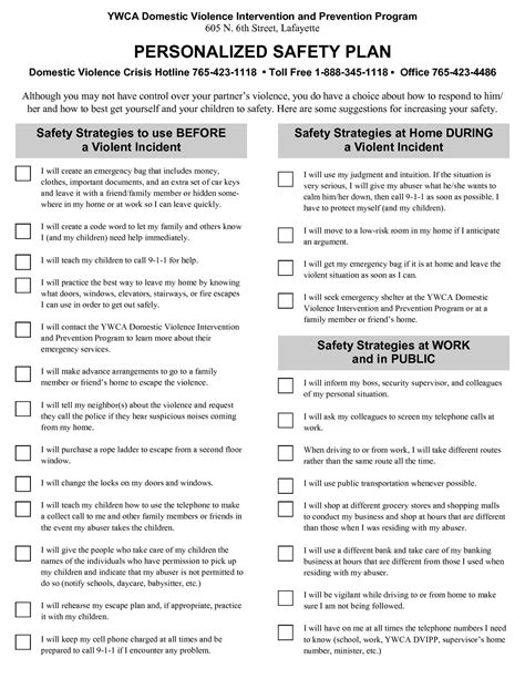 Safety Plan Worksheet — Db