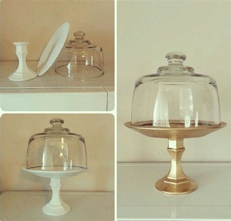 Diy Cake Stand From A Glass Plate And Glass Handle Holder