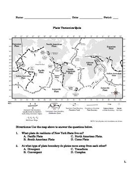 Plate Tectonics Quiz And Answer Key By The Sci Guy TPT