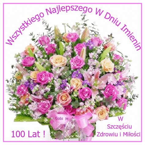 Wysyłaj znajomym życzenia imieninowe już teraz! Bukiet kwiatów i życzenia wszystkiego najlepszego w Dniu ...