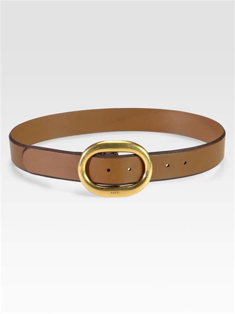 Poshmark makes shopping fun, affordable & easy! Gucci Leather Round Buckle Belt in Brown (Natural) - Lyst