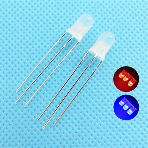 5mm Led Bi Color Diffused Common Anode Round Light Emitting Diode Dual