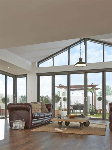 Trapezoid Windows On A Vaulted Ceiling Vaulted Ceiling Living Room