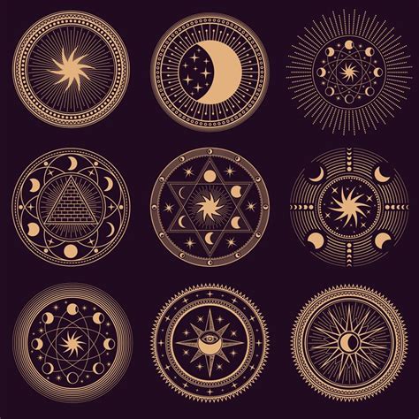 Mystic Circle Symbols Vector Illustration Of Set By Tartila