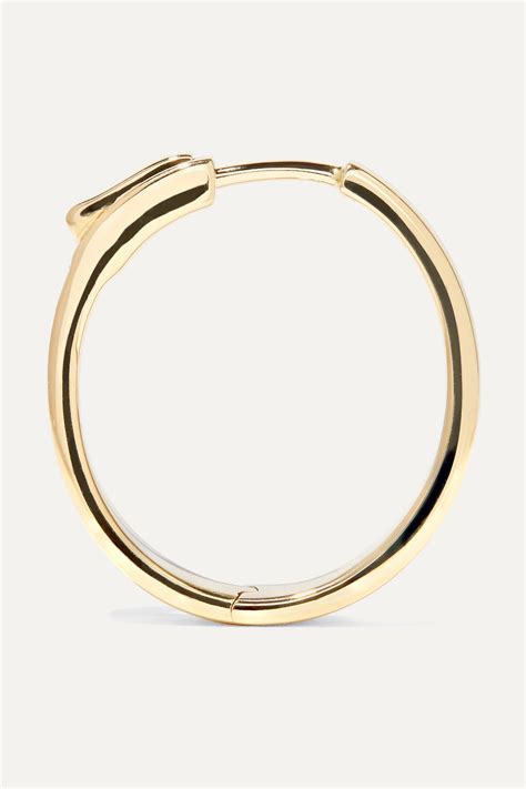 18 karat gold earrings are earrings that are 75% gold with the balance of 25% being a base metal forming an alloy. Gold Meryl 18-karat gold hoop earrings | Anita Ko | NET-A-PORTER