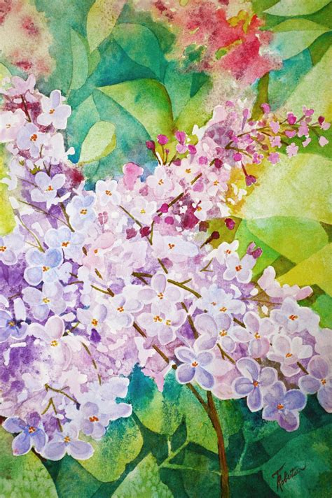 Lilac Wall Art Floral Decor Fine Art Painting Watercolor Etsy