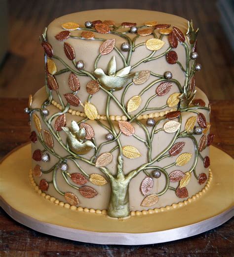 Copper, wool, desk sets, and stationery are all typical for the occasion, while romantic or sentimental gifts are a stellar option as well. Incredible copper and gold tree of life cake. Cake by ...