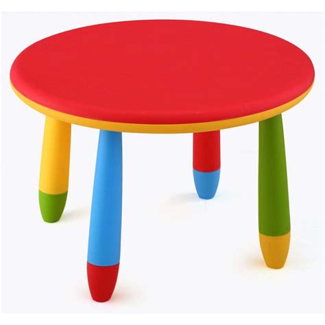 Elige tu paleta de colores y tu lienzo y conviértete en el nuevo picasso. Mesa infantil de colores redonda fabricada en plástico.