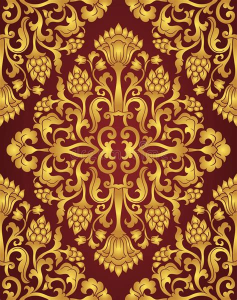 Oriental Burgundy Pattern Stock Vector Illustration Of Filigree