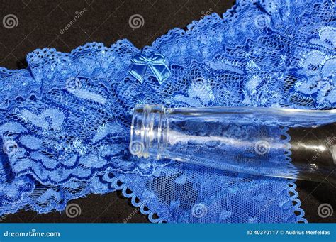 Erotic Lingerie And Empty Vodka Bottle Close Up Stock Image Image Of