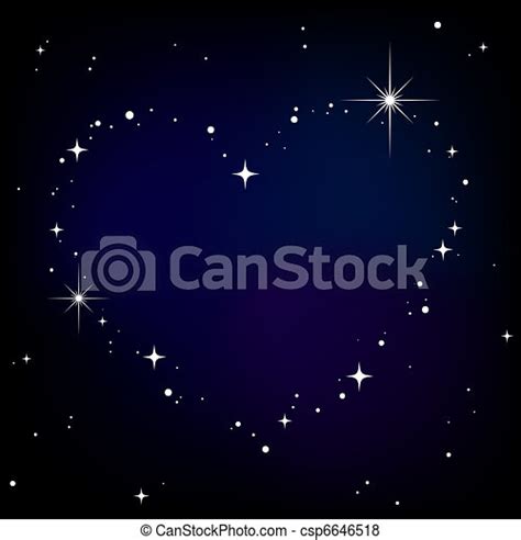 Star Heart In Night Sky Canstock