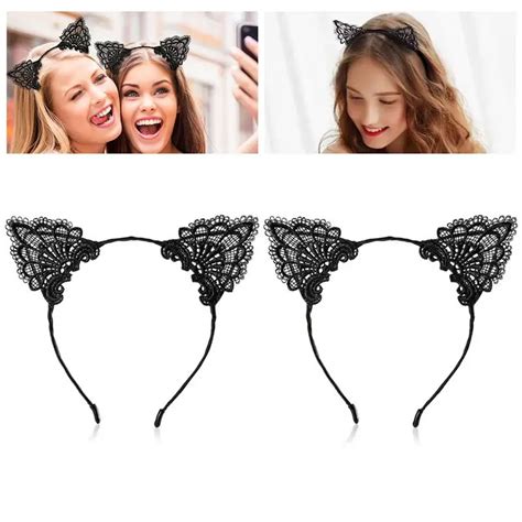 Buy 2pcs Lovely Lace Cat Ears Headband Sexy Cat Ears