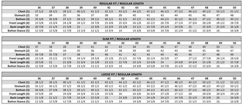 Vest Size Charts He Spoke Style