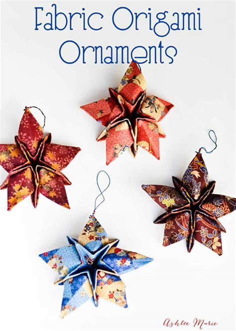 Fabric Origami Christmas Star Ornaments Ashlee Marie Real Fun With