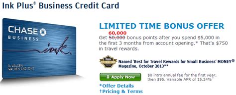 Ink business preferred® credit card: Get 10,000 Chase Ultimate Reward Points or 60,000 Chase UR ...