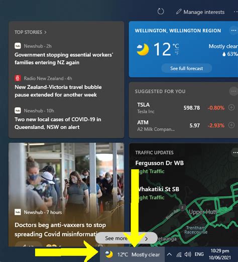 Remove The Weather News And Interests Widget From The Windows 10 Taskbar