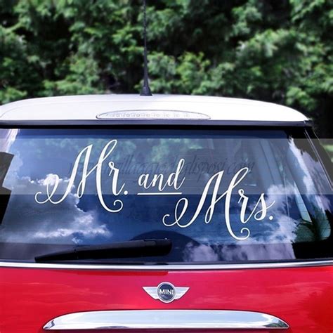 Classico Stickers Adesivo Per Auto Bianco Mr And Mrs Misure Mr X