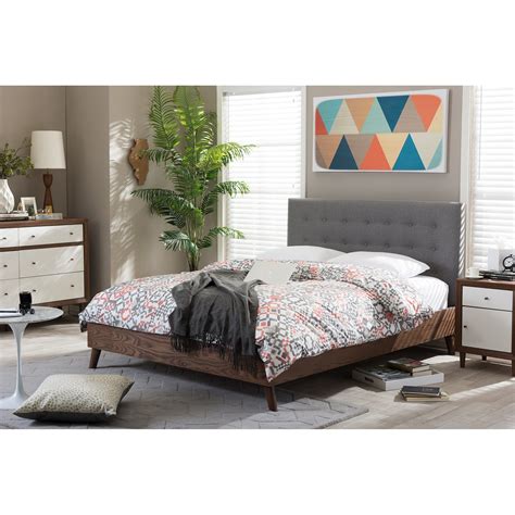 Charming silhouettes creating a harmonizing ambience to the room with the ease of a platform sleigh. Wholesale Interiors Baxton Studio Upholstered Platform Bed & Reviews | Wayfair