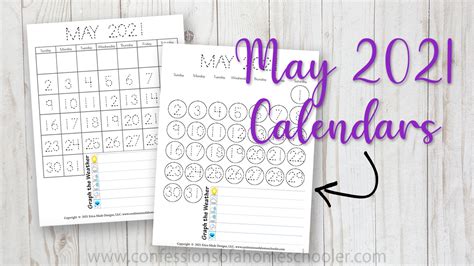 May 2021 Printable Calendars Confessions Of A Homeschooler
