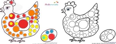 Chacun chez soi et les gommettes seront bien gardées ! Modèle de dessin à imprimer avec Gommettes : La Poulette ...