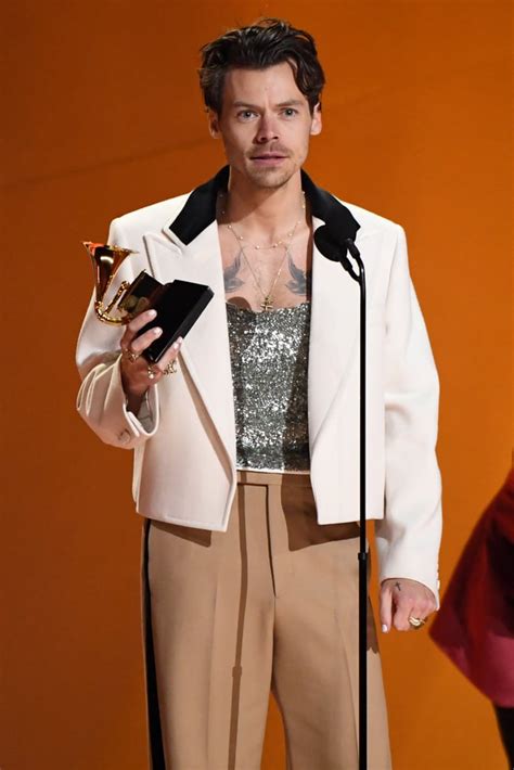 Harry Styles S Egonlab Crystal Jumpsuit At Grammys 2023 Popsugar Fashion Photo 10