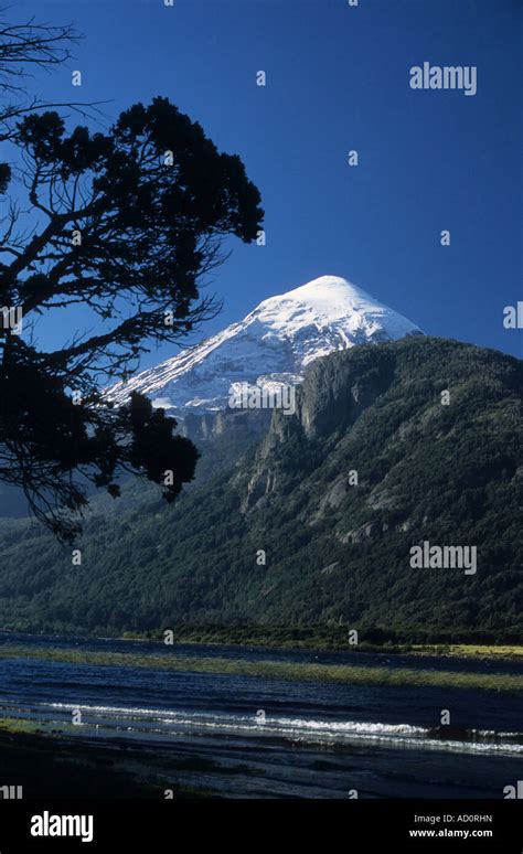 Lanin Volcano And Lake Paimun Lanin National Park Neuquen Province