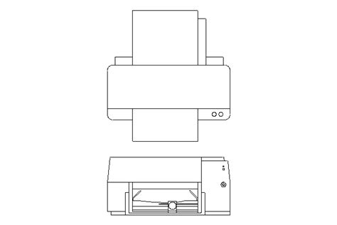Computer Printer Cad Blocks Dwg Drawing In Autocad 2d