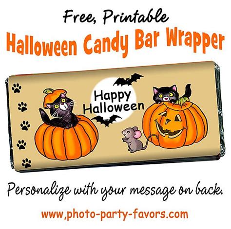 Free Halloween Printable Candy Bar Wrappers Personalize On Back For A