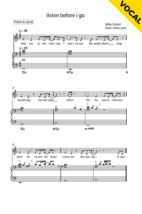 Take me to the rooftop i wanna see the world when i stop breathing turning blue tell me love is endless don't be so pretentious leave me,like you do (like you do) if you need me wanna see me better hurry cause i'm leaving soon sorry. listen before i go (Piano&Vocal) (With images) | Billie ...