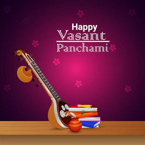 Premium Vector Happy Vasant Panchami Greeting Card