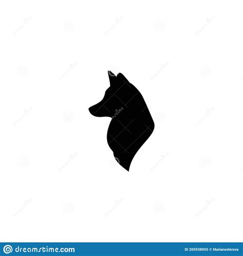Fox Head Profile Icon Isolated On White Vector Flat Animal Silhouette
