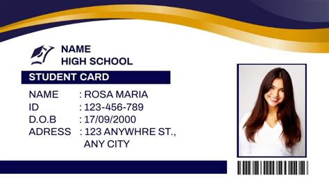 Id Card Student Template Postermywall