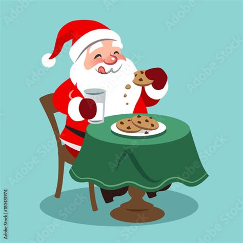 Vector Cartoon Illustration Of Happy Looking Santa Claus Sitting At